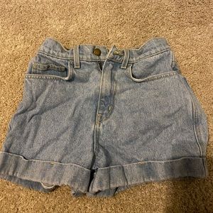 High waisted jean shorts